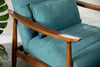 Wooden Arm Accent Chair Teal And Walnut - 905572