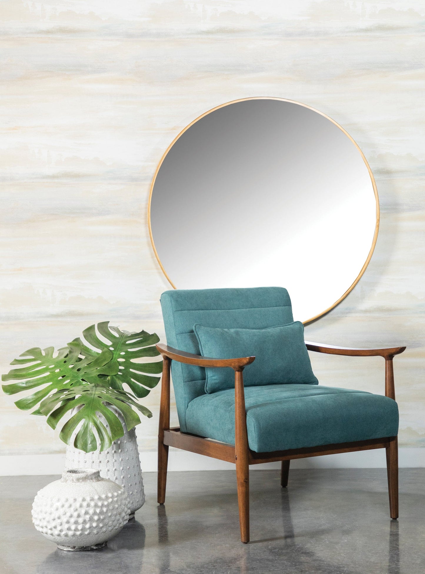 Wooden Arm Accent Chair Teal And Walnut - 905572 ebuystt