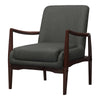 Upholstered Accent Chair With Wooden Arm Dark Grey And Brown - 905583