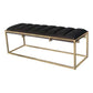 Channel Tufted Cushion Bench Dark Grey And Gold - 914111 A-Z Store Nadia