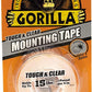 Gorilla Tough & Clear Double Sided Mounting Tape, 1" x 60", Clear. Bonds to: Brick, concrete, stone, glass and more, -6065003 Mega