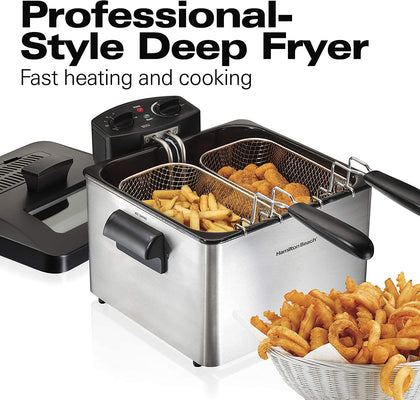 Hamilton Beach Professional Style Deep Fryer, you can fry crispy, mouth-watering foods without the mess you've come to expect. #35036 - 04009435036