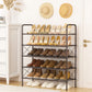 Tajsoon 5-Tier Freestanding Shoe Rack Organizer, Adjustable & Expandable Shoe Storage Shelf for Entryway, Metal Wire Grid with X Shape Fixed Frame, Bronze Tajsoon