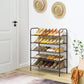 Tajsoon 5-Tier Freestanding Shoe Rack Organizer, Adjustable & Expandable Shoe Storage Shelf for Entryway, Metal Wire Grid with X Shape Fixed Frame, Bronze Tajsoon