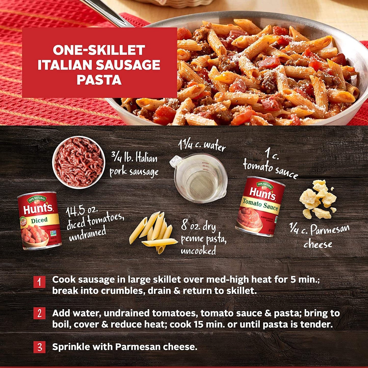 Hunt's Diced Tomatoes 8 Units / 411 g / 14.25 oz Enjoy the delicious taste of Hunt's chopped tomatoes. The flavor of Hunt's plant-ripened tomatoes enhances pizzas, casseroles, stews and chili con carne-176219 Hannah's Variety Store