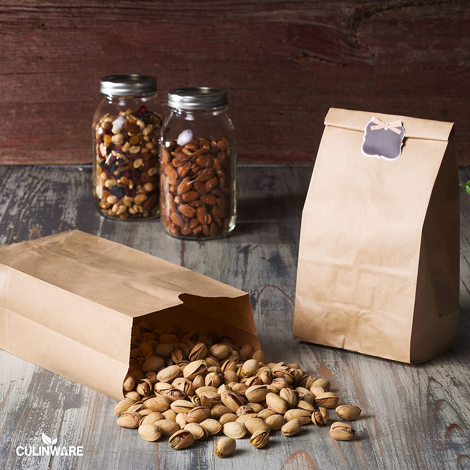 Brown Paper Lunch Bags, Paper Grocery Bags, Durable Kraft Paper Bags 10lb 100 Pack-  These multipurpose bags can hold canned foods, sandwiches and just about anything - 43100001004 Pie's Variety Store