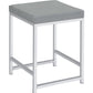 Upholstered Square Padded Cushion Vanity Stool the seat cushion is also wrapped entirely in a smooth grey tone leatherette- 935933 coastmega
