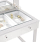3-Drawer Vanity With Lighting Chrome And White with a Hollywood regency flair, this modern vanity set features a stunning mirror paneled design that reflects surrounding hues- 935934 coastmega