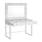 3-Drawer Vanity With Lighting Chrome And White with a Hollywood regency flair, this modern vanity set features a stunning mirror paneled design that reflects surrounding hues- 935934 coastmega