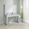 3-Drawer Vanity With Lighting Chrome And White with a Hollywood regency flair, this modern vanity set features a stunning mirror paneled design that reflects surrounding hues- 935934