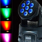 Zebra LED Stage Light with Moving Head and DMX Effetcs with a moving head is perfect for small or large venues. It is comprised of 7 LED spot lights made up of RGB LED-ZYMH-78 Hannah's Variety Store