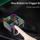Wireless Music Stream Car Charger Bluetooth FM Transmitter with RGB Dancing light. This device releases stream music and call directly from your Bluetooth device to your car’s FM stereo system-NP-9951QUBTL Hannah's Variety Store