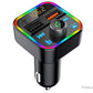 Wireless Music Stream Car Charger Bluetooth FM Transmitter with RGB Dancing light. This device releases stream music and call directly from your Bluetooth device to your car’s FM stereo system-NP-9951QUBTL Hannah's Variety Store