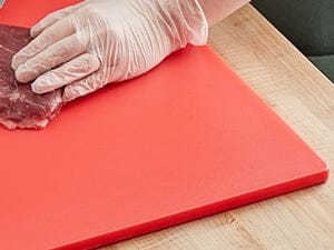 Royal Industries Cutting Board, 15inch x 20inch x 1/2 inch Red The material guarantees maximum sanitation, resisting cut-grooving, which could potentially absorb juice, bacteria,or odor, without compromising your blade's sharpness-ROY CB 1520 R Hannah's Variety Store