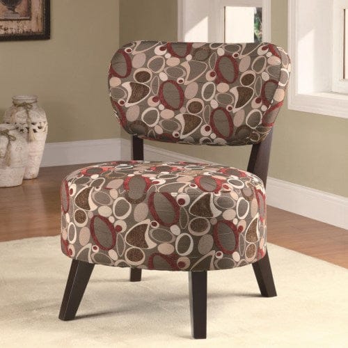 Upholstered Accent Chair Brown And Red  900425