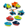 AMERICAN PLASTIC Character Vehicle Assorted: This colorful assortment of boats, trucks, helicopters, and planes feature characterized labels - 6880