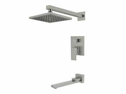Aquarius Bathtub & Shower Mixer Square with Swivel  Polished Brushed Nickle- T104-BN