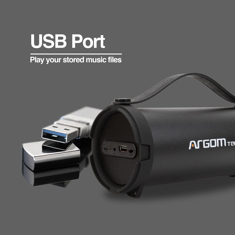 Argom Bluetooth Bazooka Air Speaker Perfect speaker for your everyday use. Compact, yet superior in sound with 6000mW RMS-SP-3100 Hannah's Variety Store