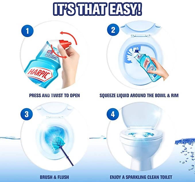 Harpic Active Fresh 3 Units / 750 mL / 25.3 oz toilet cleaner that brings you long-lasting freshness with a refreshing fragrance of fresh mountain pine active-423485 dayana sifontes