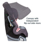 Baby Trend Cover Me 4 In 1 Convertible Car Seat Quartz Pink: integrated patented height and angle adjustable UPF 50+ canopy for full in-car shade protection - CV89D09B ebuystt