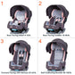 Baby Trend Cover Me 4 In 1 Convertible Car Seat Quartz Pink: integrated patented height and angle adjustable UPF 50+ canopy for full in-car shade protection - CV89D09B ebuystt