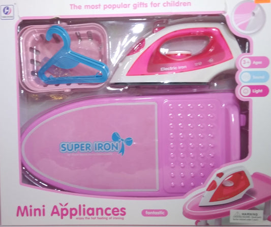BCD  Mini Appliances Super Iron Play Set: In the iron you can pour real water and spray it. When you press the button at the top of the iron - 76892/89-6A ebuystt