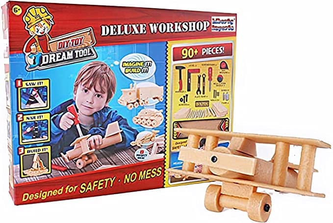 BCD Deluxe Workshop: DIY deluxe workshop is an awesome first project kit for kids (90 piece set) - BCD-8855A ebuystt