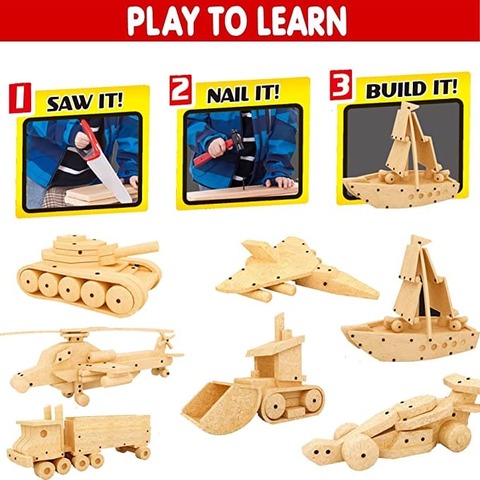 BCD Deluxe Workshop: DIY deluxe workshop is an awesome first project kit for kids (90 piece set) - BCD-8855A ebuystt