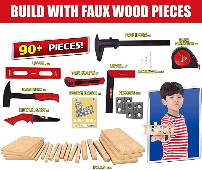 BCD Deluxe Workshop: DIY deluxe workshop is an awesome first project kit for kids (90 piece set) - BCD-8855A ebuystt
