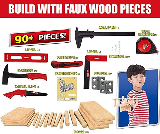 BCD Deluxe Workshop: DIY deluxe workshop is an awesome first project kit for kids (90 piece set) - BCD-8855A ebuystt