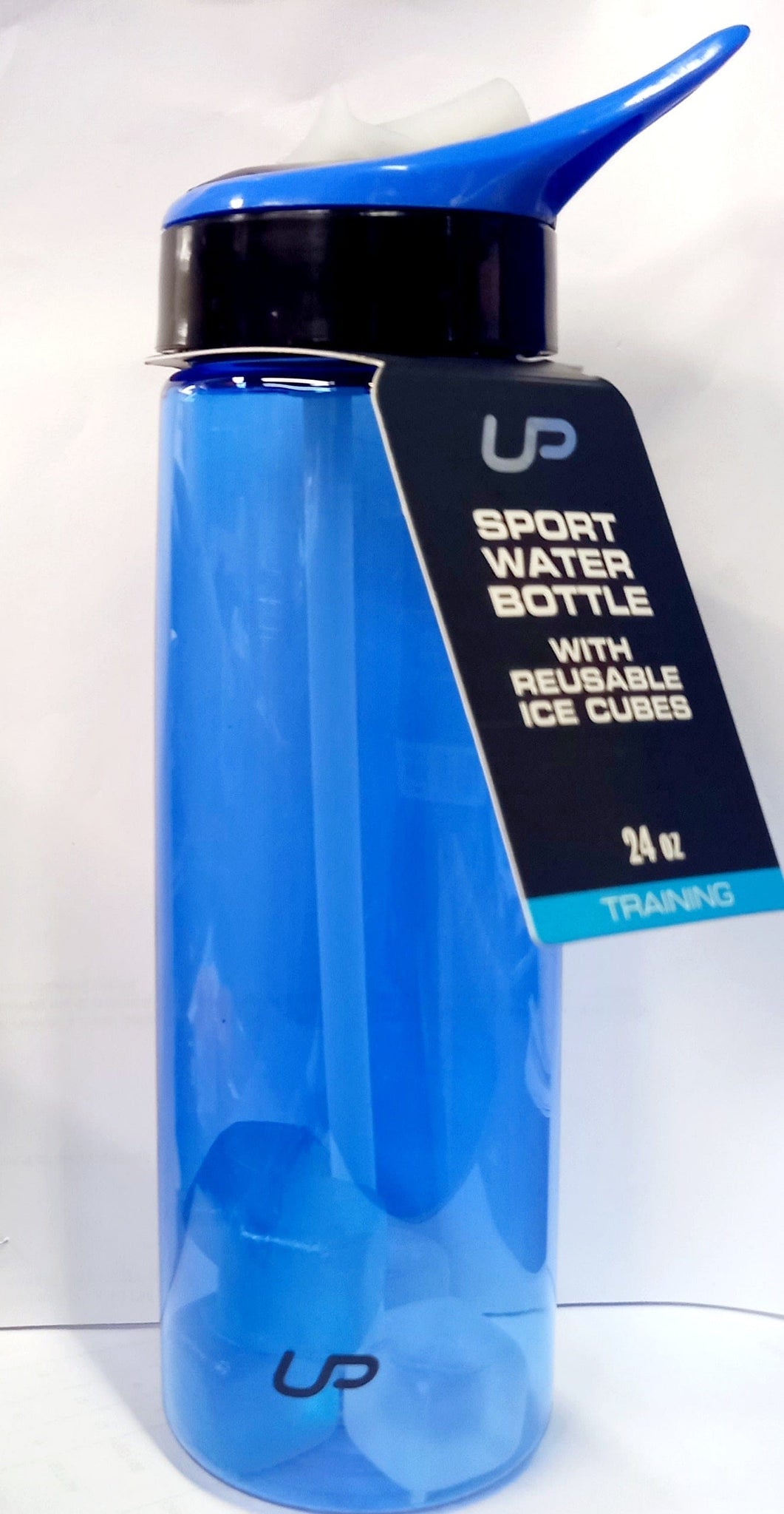 GTBW Sport Water Bottle With Reusable Ice Cube: Flip up silicone spout with Built in handle for easy carrying - BCD-SW