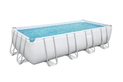 BESTWAY Power Steel 18ft X 9ft X 48in Rectangular Pool Set: Above Ground Pool is easy to set up and built to last - 56468