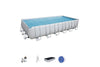 BESTWAY  Power Steel 24ft X 12ft X 52in Rectangular Pool Set: Above Ground Pool is easy to set up and built to last - 56477