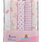 BABY TIME  Big Oshi Flannel Receiving Blanket 5pk: blanket is soft cotton flannel, Size: 30" x 30" - PLK-965 ebuystt