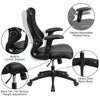 High Back Designer Black Mesh Executive Swivel Ergonomic Office Chair with LeatherSoft Seat and Adjustable Arms [BL-ZP-806-BK-LEA-GG]