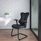 Designer Black Mesh Sled Base Side Reception Chair with Adjustable Arms [BL-ZP-806C-GG] A-Z Store Nadia