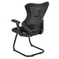 Designer Black Mesh Sled Base Side Reception Chair with Adjustable Arms [BL-ZP-806C-GG] A-Z Store Nadia