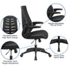 High Back Designer Black Mesh Executive Swivel Ergonomic Office Chair with Height Adjustable Flip-Up Arms [BL-ZP-809-BK-GG]