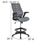 High Back Dark Gray Mesh Spine-Back Ergonomic Drafting Chair with Adjustable Foot Ring and Adjustable Flip-Up Arms [BL-ZP-809D-DKGY-GG] A-Z Store Nadia