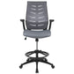 High Back Dark Gray Mesh Spine-Back Ergonomic Drafting Chair with Adjustable Foot Ring and Adjustable Flip-Up Arms [BL-ZP-809D-DKGY-GG] A-Z Store Nadia