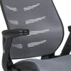 High Back Dark Gray Mesh Spine-Back Ergonomic Drafting Chair with Adjustable Foot Ring and Adjustable Flip-Up Arms [BL-ZP-809D-DKGY-GG]