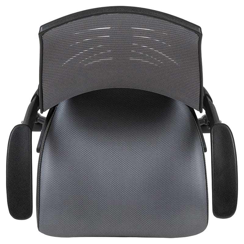 High Back Dark Gray Mesh Spine-Back Ergonomic Drafting Chair with Adjustable Foot Ring and Adjustable Flip-Up Arms [BL-ZP-809D-DKGY-GG] A-Z Store Nadia