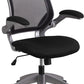 Mid-Back Black Mesh Swivel Ergonomic Task Office Chair with Gray Frame and Flip-Up Arms [BL-ZP-8805-BK-GG] A-Z Store Nadia