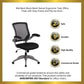 Mid-Back Black Mesh Swivel Ergonomic Task Office Chair with Gray Frame and Flip-Up Arms [BL-ZP-8805-BK-GG] A-Z Store Nadia