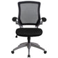 Mid-Back Black Mesh Swivel Ergonomic Task Office Chair with Gray Frame and Flip-Up Arms [BL-ZP-8805-BK-GG] A-Z Store Nadia