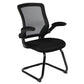 Black Mesh Sled Base Side Reception Chair with Flip-Up Arms [BL-ZP-8805C-GG] A-Z Store Nadia