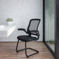 Black Mesh Sled Base Side Reception Chair with Flip-Up Arms [BL-ZP-8805C-GG] A-Z Store Nadia