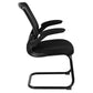 Black Mesh Sled Base Side Reception Chair with Flip-Up Arms [BL-ZP-8805C-GG] A-Z Store Nadia