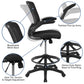 Mid-Back Black Mesh Ergonomic Drafting Chair with Adjustable Foot Ring and Flip-Up Arms [BL-ZP-8805D-BK-GG] A-Z Store Nadia