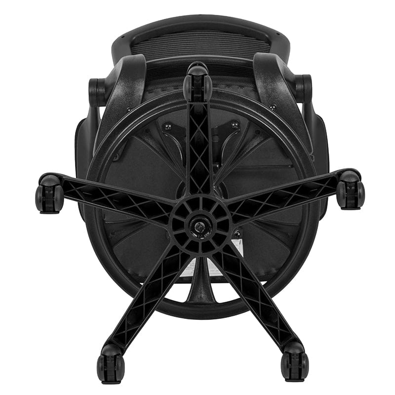 Mid-Back Black Mesh Ergonomic Drafting Chair with Adjustable Foot Ring and Flip-Up Arms [BL-ZP-8805D-BK-GG] A-Z Store Nadia